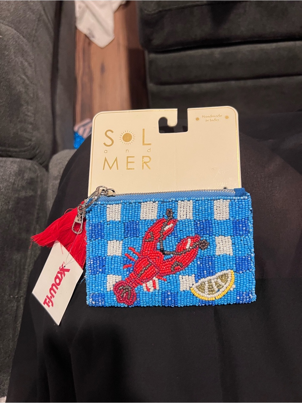 Lobster Handcrafted Beaded Wallet TJ Maxx